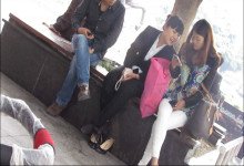 Looked Happy when Chatting Together in Public Space